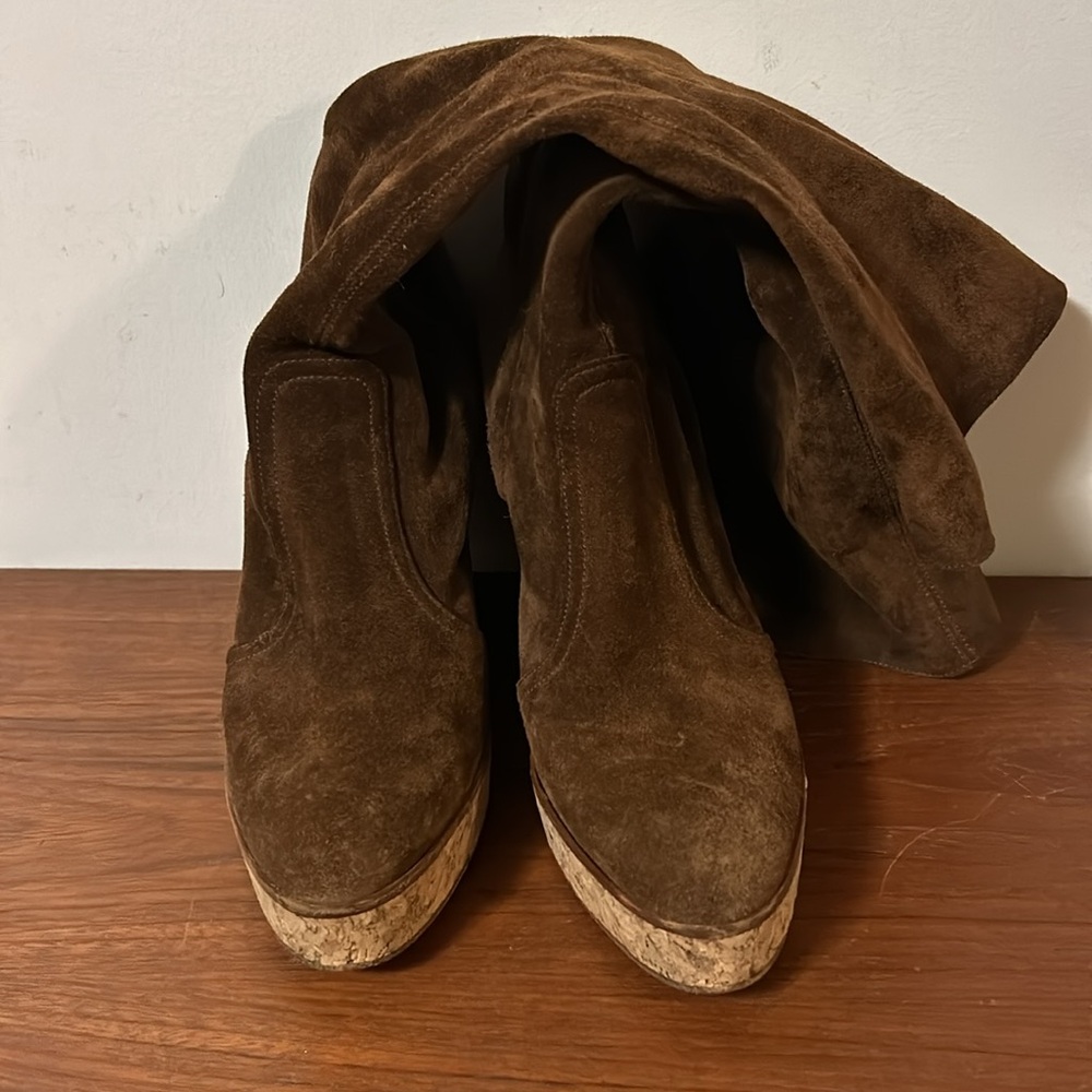 Barney’s New York CO-OP Suede Wedge Boot - Picture 4 of 9